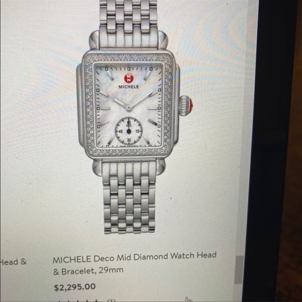 Michele Deco Mid Diamond Watch Head and band - Picture 6 of 9